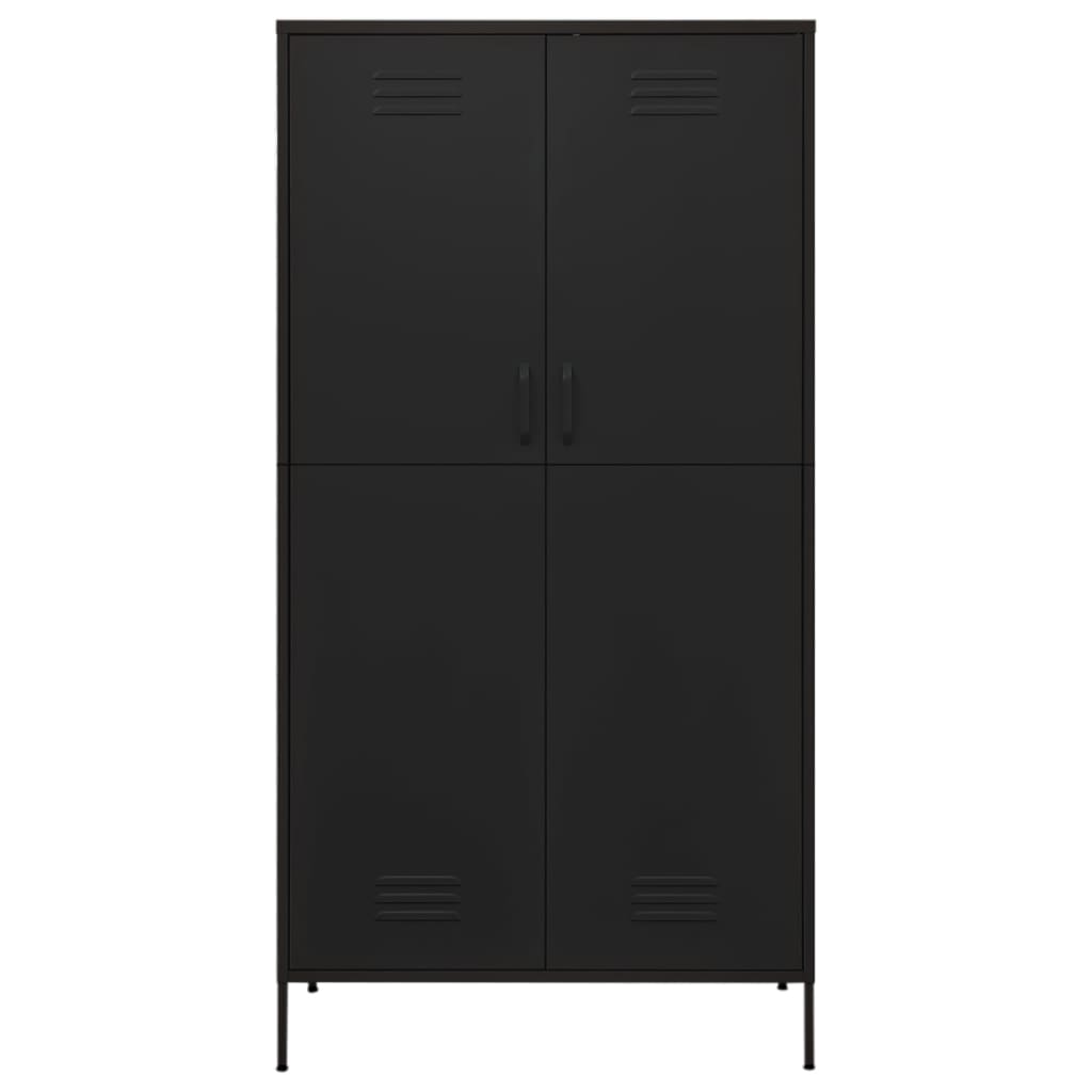 Wardrobe Black 90x50x180 cm Steel - Bargainia.com - 