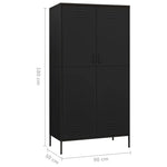 Wardrobe Black 90x50x180 cm Steel - Bargainia.com - 