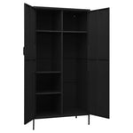 Wardrobe Black 90x50x180 cm Steel - Bargainia.com - 