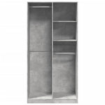 Wardrobe Concrete Grey 100x50x200 cm Engineered Wood - Bargainia.com - 