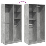 Wardrobe Concrete Grey 100x50x200 cm Engineered Wood - Bargainia.com - 