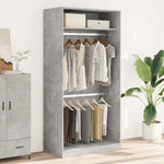 Wardrobe Concrete Grey 100x50x200 cm Engineered Wood - Bargainia.com - 