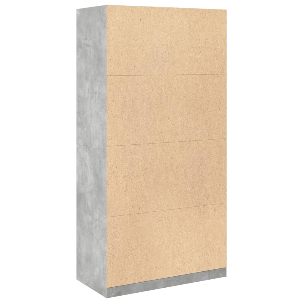 Wardrobe Concrete Grey 100x50x200 cm Engineered Wood - Bargainia.com - 