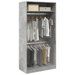 Wardrobe Concrete Grey 100x50x200 cm Engineered Wood - Bargainia.com - 