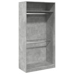 Wardrobe Concrete Grey 100x50x200 cm Engineered Wood - Bargainia.com - 