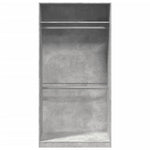 Wardrobe Concrete Grey 100x50x200 cm Engineered Wood - Bargainia.com - 