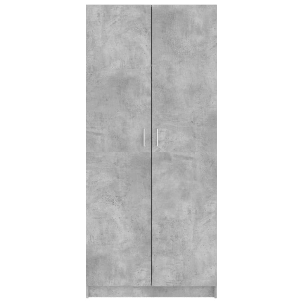 Wardrobe Concrete Grey 80x52x180 cm Engineered Wood - Bargainia.com - 
