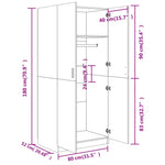 Wardrobe Concrete Grey 80x52x180 cm Engineered Wood - Bargainia.com - 