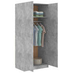Wardrobe Concrete Grey 80x52x180 cm Engineered Wood - Bargainia.com - 