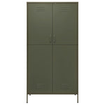 Wardrobe Olive Green 90x50x180 cm Steel - Bargainia.com - 