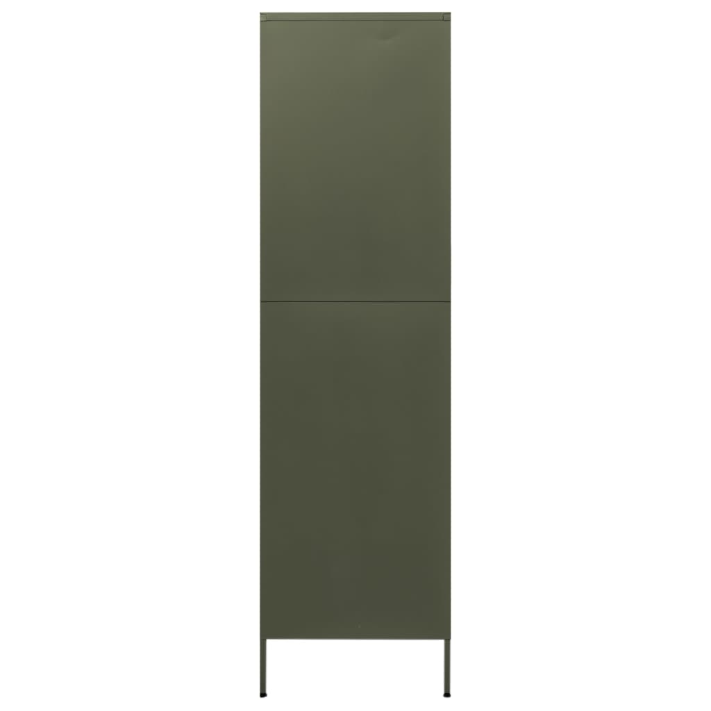 Wardrobe Olive Green 90x50x180 cm Steel - Bargainia.com - 