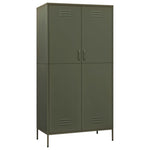 Wardrobe Olive Green 90x50x180 cm Steel - Bargainia.com - 