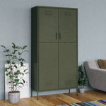 Wardrobe Olive Green 90x50x180 cm Steel - Bargainia.com - 