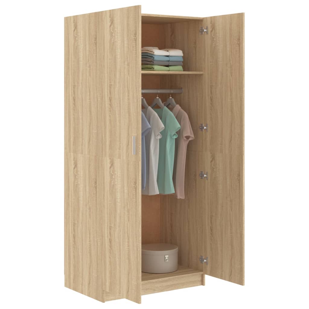 Wardrobe Sonoma Oak 80x52x180 cm Engineered Wood - Bargainia.com - 8719883740218 - 800624