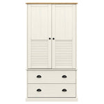 Wardrobe VIGO White 90x55x170 cm Solid Wood Pine - Bargainia.com - 