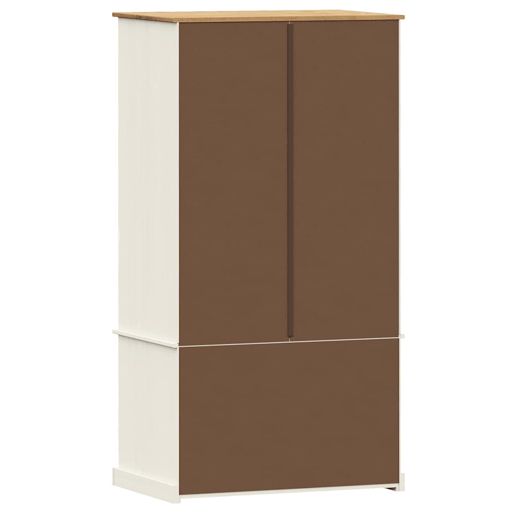Wardrobe VIGO White 90x55x170 cm Solid Wood Pine - Bargainia.com - 