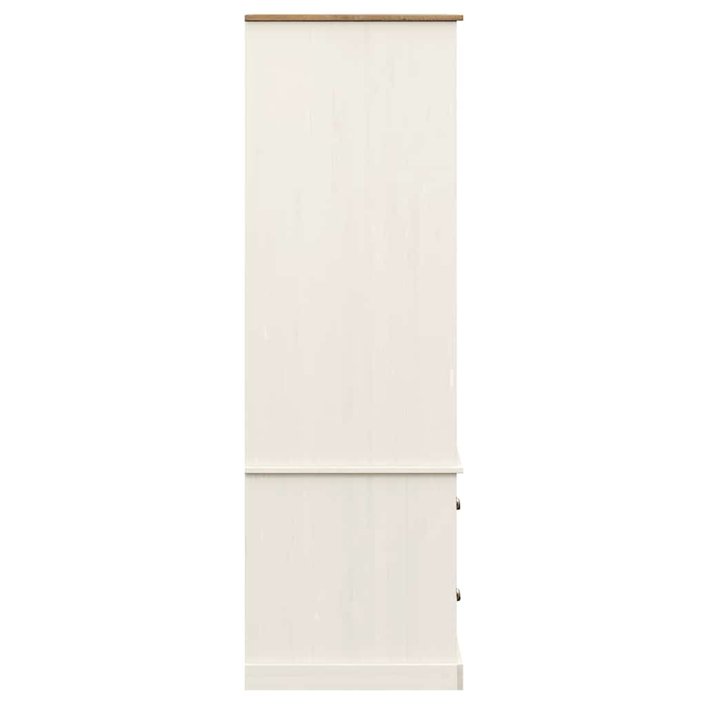Wardrobe VIGO White 90x55x170 cm Solid Wood Pine - Bargainia.com - 