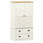 Wardrobe VIGO White 90x55x170 cm Solid Wood Pine - Bargainia.com - 