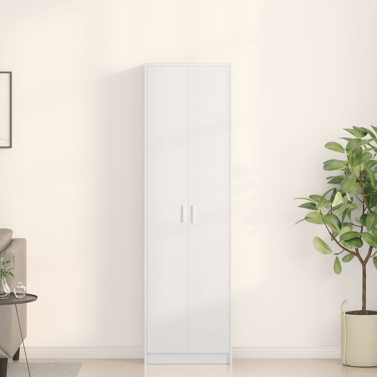 Wardrobe White 55x25x189 cm Engineered Wood - Bargainia.com - 