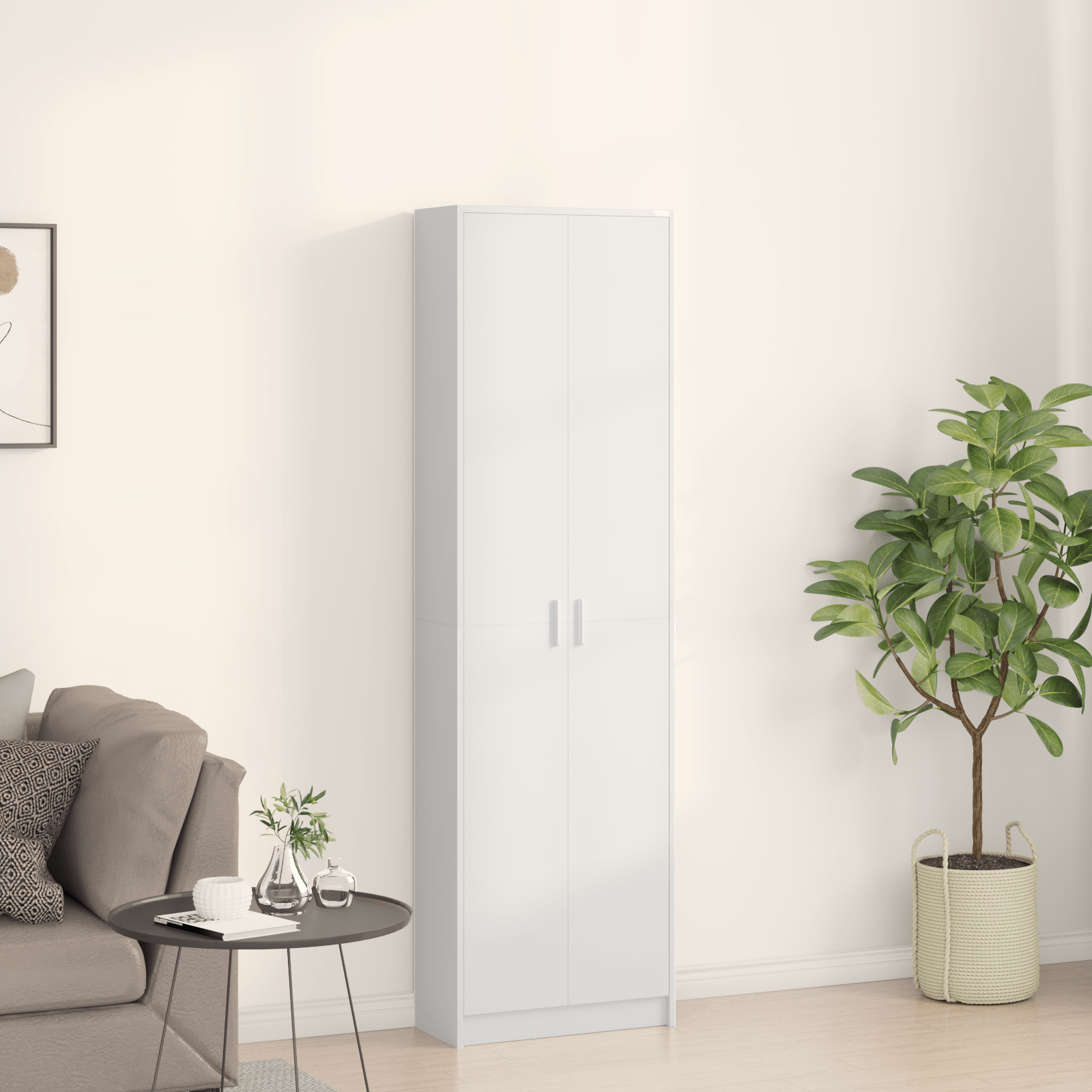 Wardrobe White 55x25x189 cm Engineered Wood - Bargainia.com - 