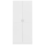 White Wardrobe Tall with Hanging Rail & Storage 200cm - Bargainia.com - 