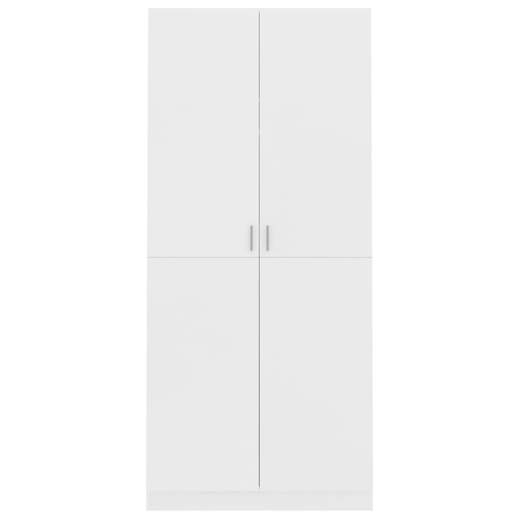 Wardrobe White 90x52x200 cm Engineered Wood - Bargainia.com - 8719883740270 - 800630