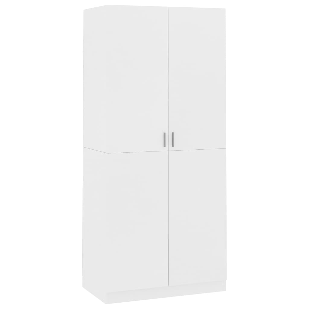 Wardrobe White 90x52x200 cm Engineered Wood - Bargainia.com - 8719883740270 - 800630