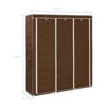 Wardrobe with Compartments and Rods Brown 150x45x175 cm Fabric - Bargainia.com - 