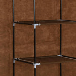 Wardrobe with Compartments and Rods Brown 150x45x175 cm Fabric - Bargainia.com - 