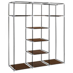 Wardrobe with Compartments and Rods Brown 150x45x175 cm Fabric - Bargainia.com - 