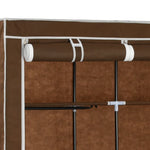 Wardrobe with Compartments and Rods Brown 150x45x175 cm Fabric - Bargainia.com - 
