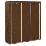 Wardrobe with Compartments and Rods Brown 150x45x175 cm Fabric - Bargainia.com - 