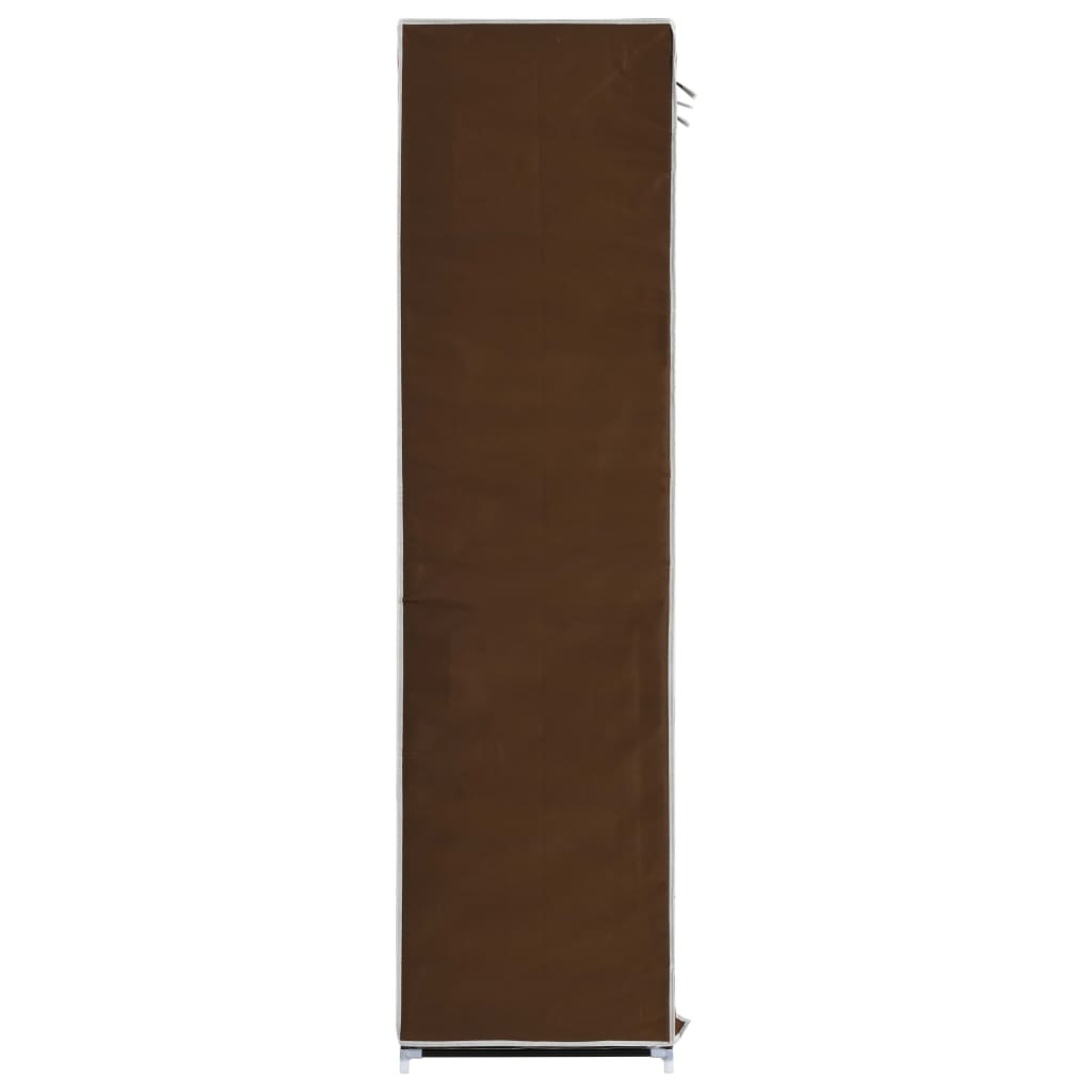 Wardrobe with Compartments and Rods Brown 150x45x175 cm Fabric - Bargainia.com - 