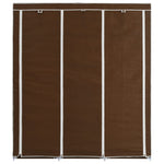 Wardrobe with Compartments and Rods Brown 150x45x175 cm Fabric - Bargainia.com - 