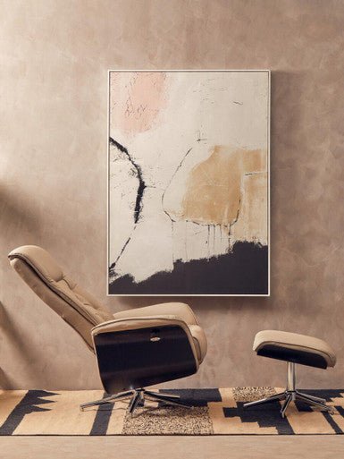 Warrington Mink Leather Effect Recliner And Footstool - Bargainia.com - 5018705951232