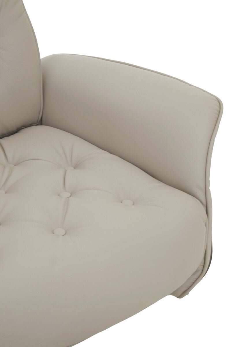 Warrington Mink Leather Effect Recliner And Footstool - Bargainia.com - 5018705951232