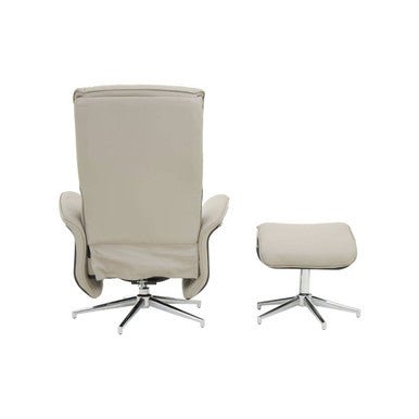 Warrington Mink Leather Effect Recliner And Footstool - Bargainia.com - 5018705951232