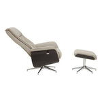 Warrington Mink Leather Effect Recliner And Footstool - Bargainia.com - 5018705951232