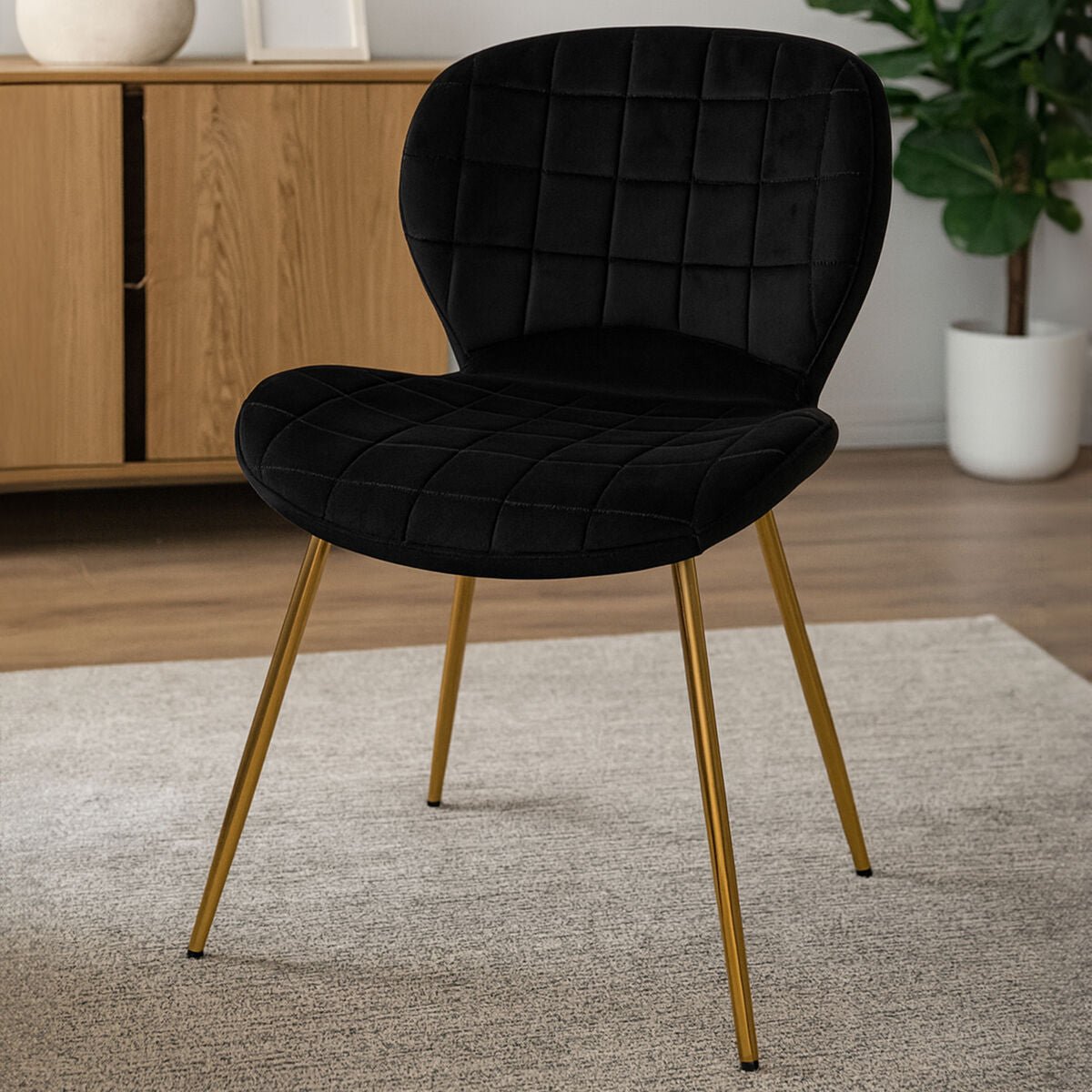 Warton Black Velvet Dining Chair - Bargainia.com - 5018705518442