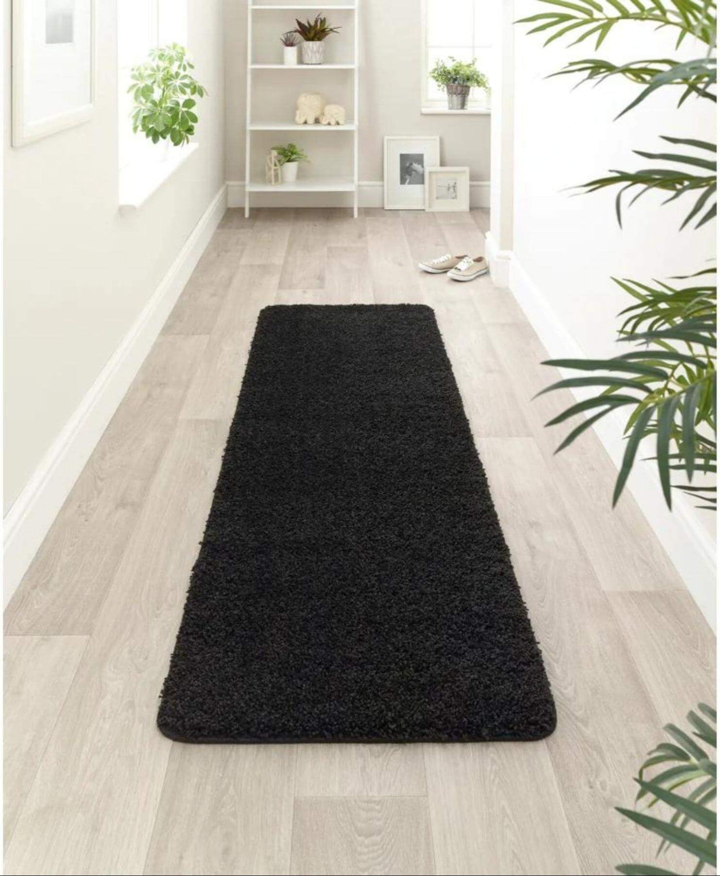 Washable Black Shaggy Rug - Bargainia.com - 5026134539662 - MYRUGX_BLACKX_067X150