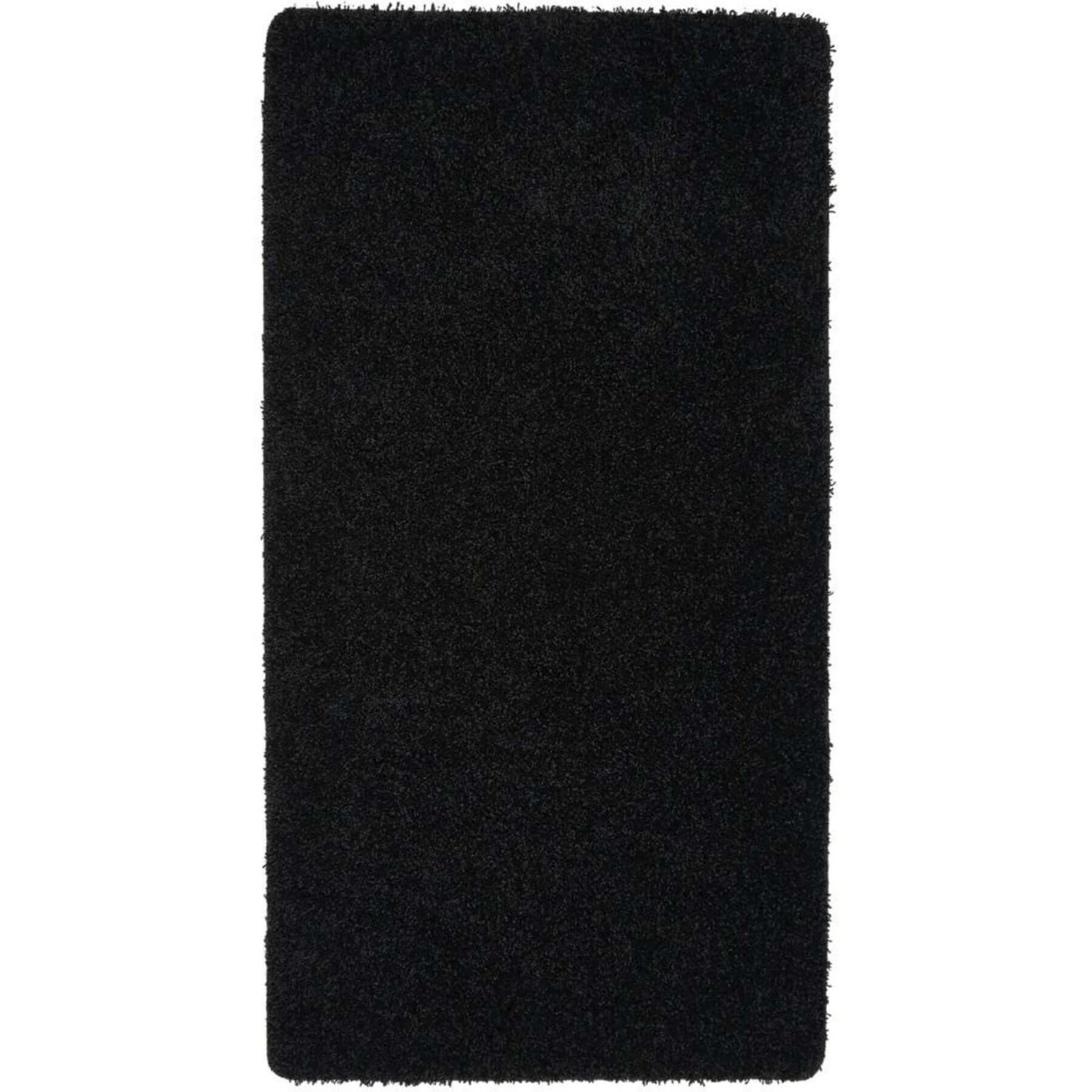 Washable Black Shaggy Rug - Bargainia.com - 