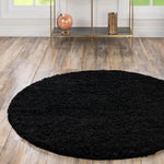 Washable Black Shaggy Rug - Bargainia.com - 