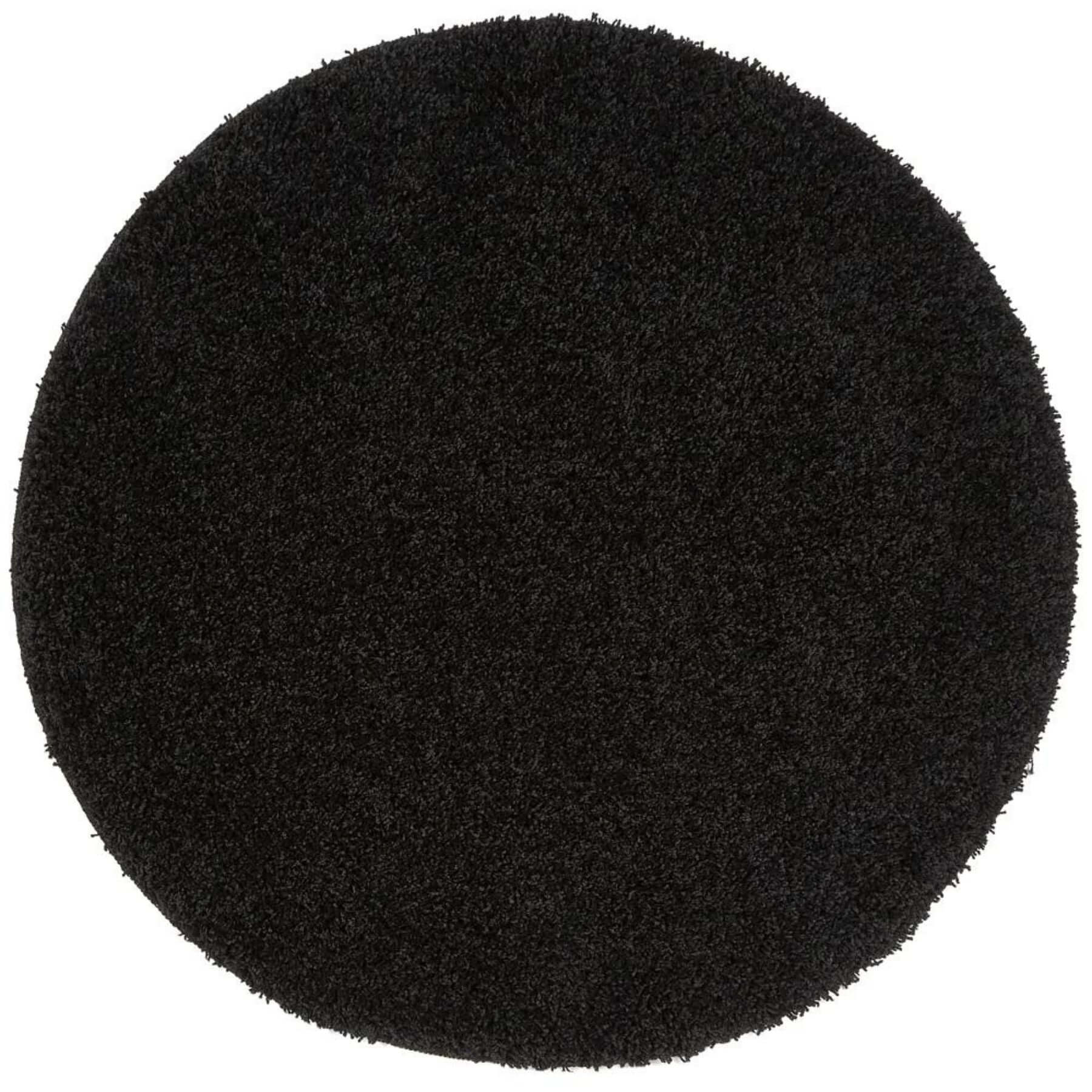 Washable Black Shaggy Rug - Bargainia.com - 5026134546110 - MYRUGX_BLACKX_100xCIR
