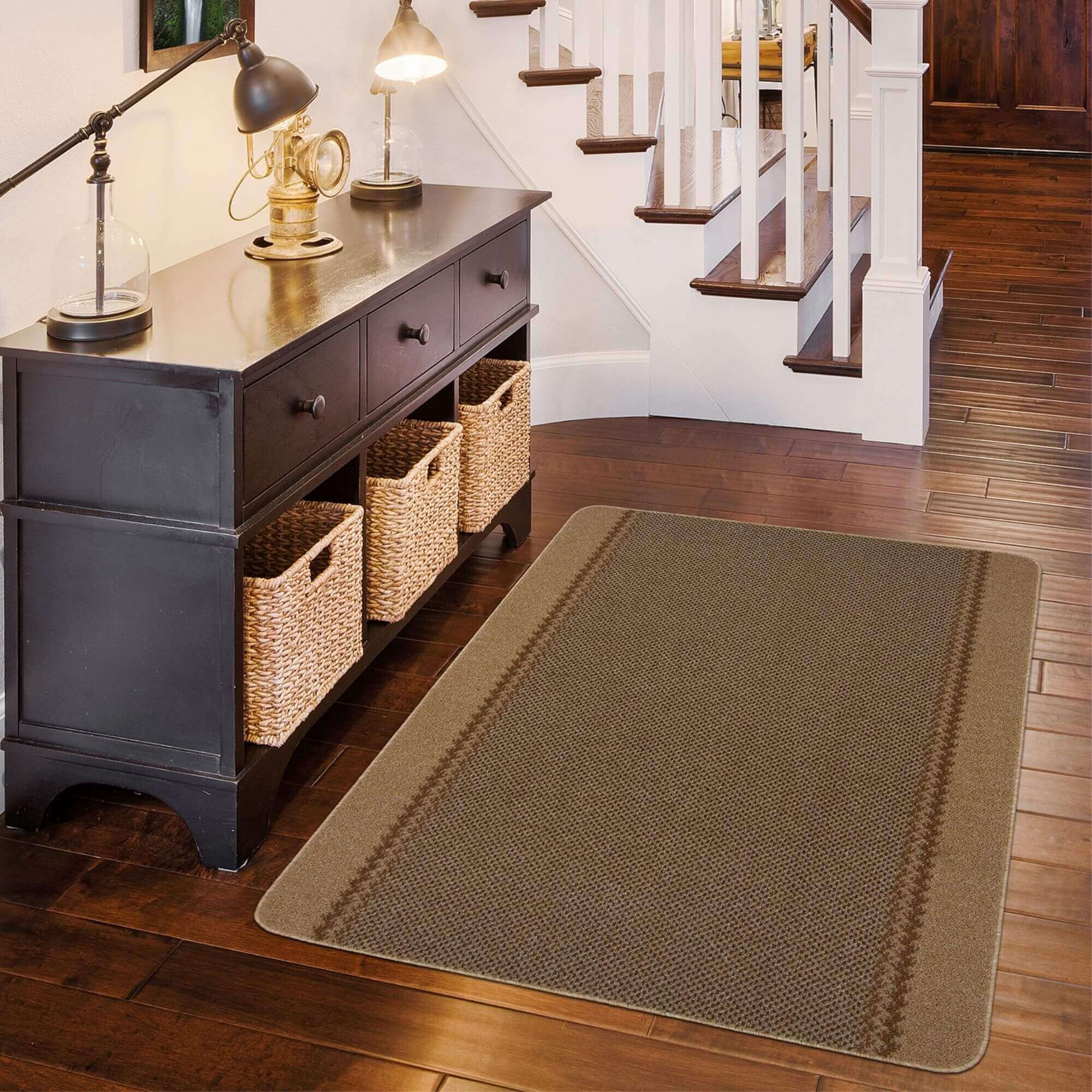 Washable Bordered Beige Rug | 116B - Bargainia.com - 5060676067221 - KIL007001