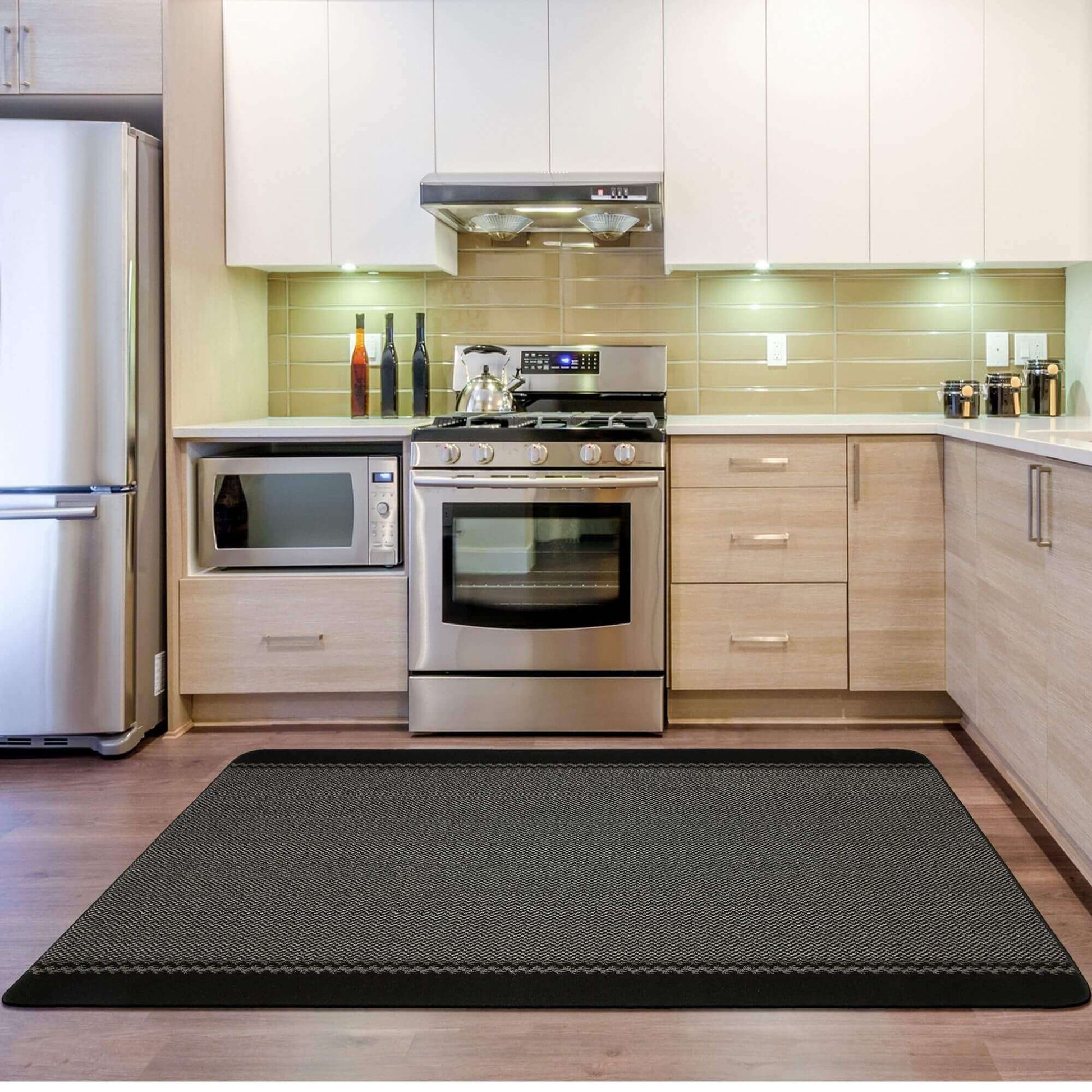 Washable Bordered Black Rug | 116Bl - Bargainia.com - 5060676067405 - KIL022002