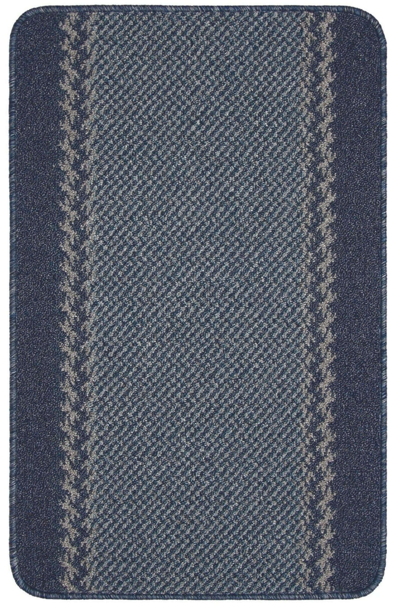 Washable Bordered Blue Rug | 116Blu - Bargainia.com - 