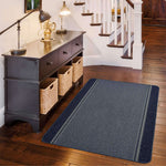 Washable Bordered Blue Rug | 116Blu - Bargainia.com - 