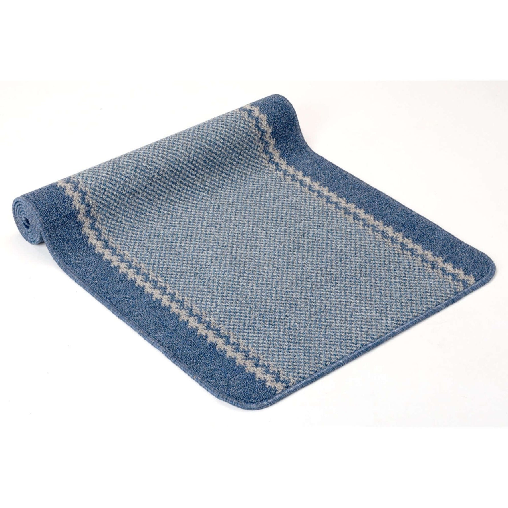 Washable Bordered Blue Rug | 116Blu - Bargainia.com - 