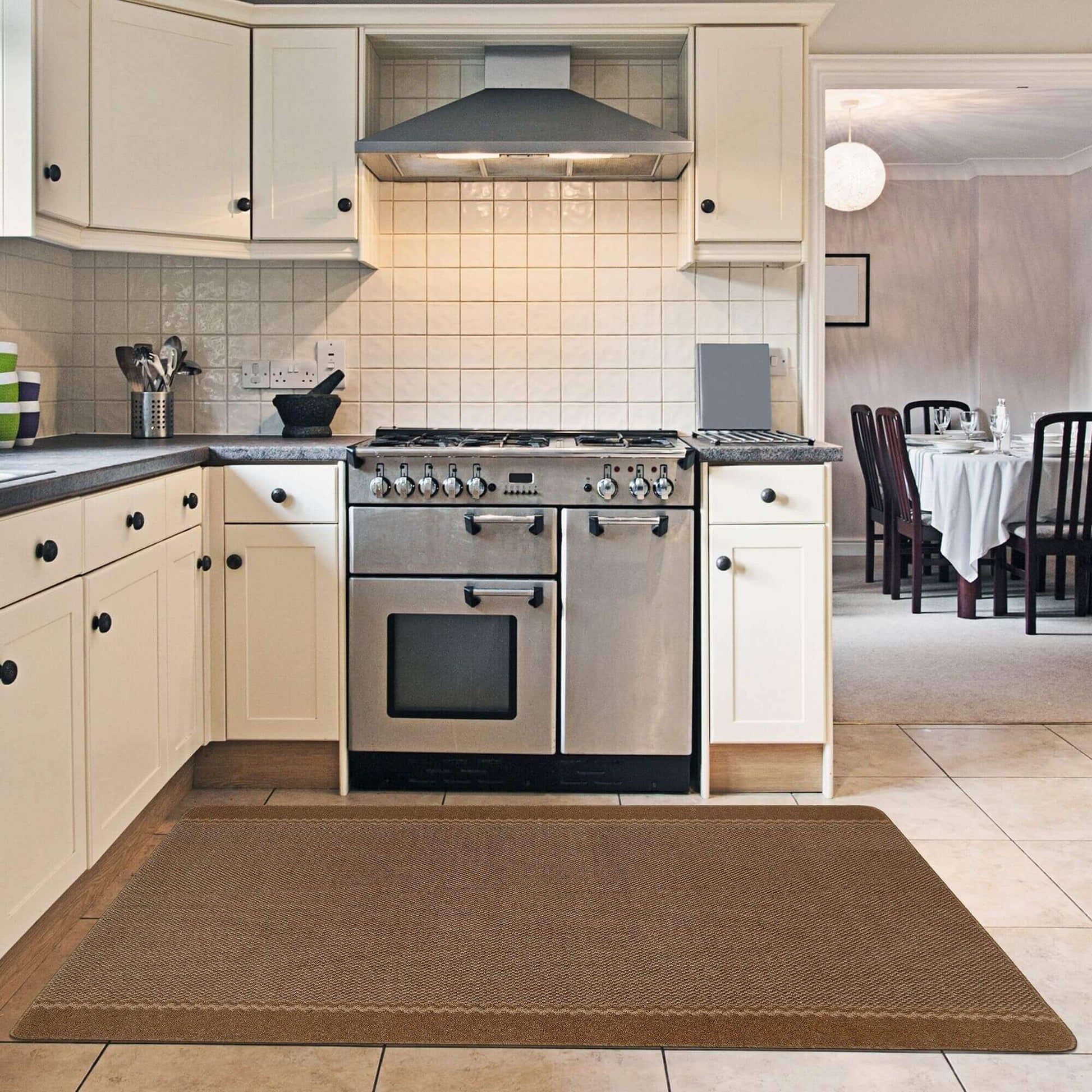 Washable Bordered Brown Rug | 116Br - Bargainia.com - 5060676067450 - KIL022004