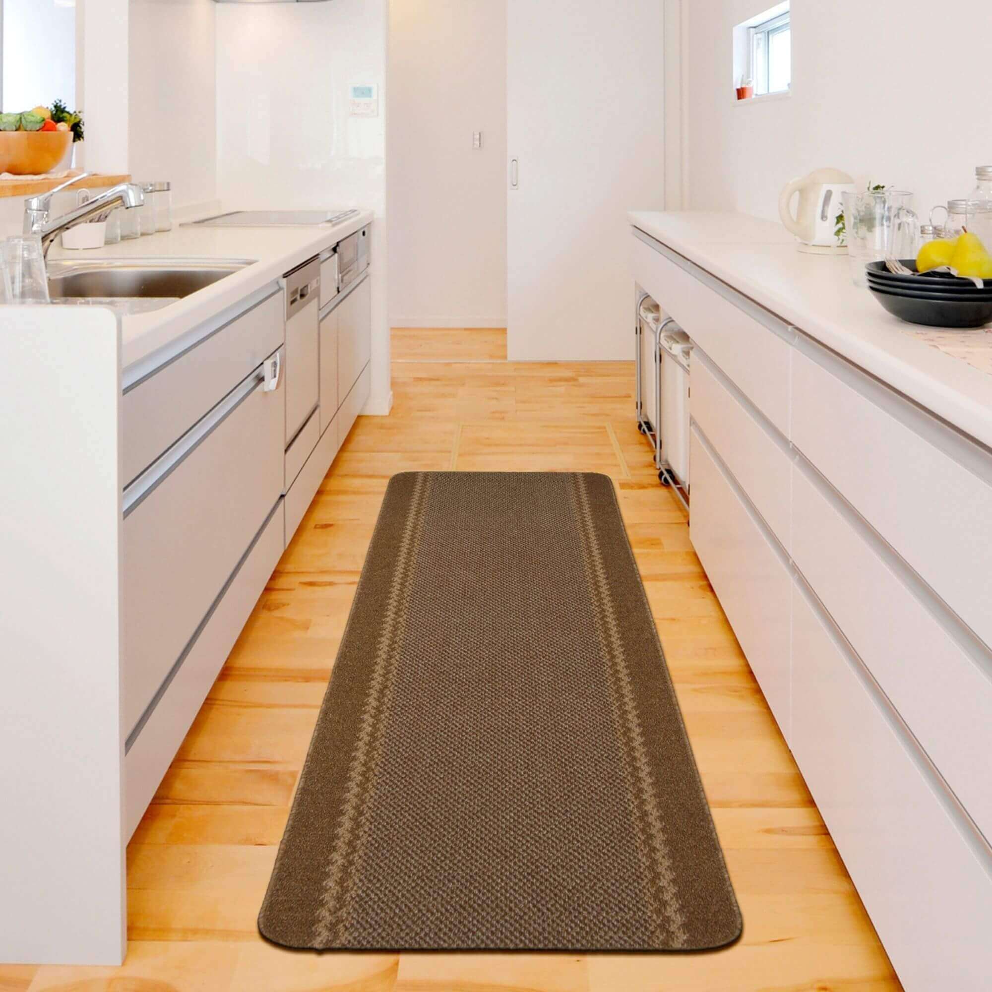 Washable Bordered Brown Rug | 116Br - Bargainia.com - 5060676067542 - KIL026004